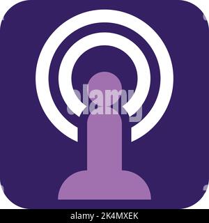 Podcast net, illustration, vecteur sur fond blanc. Illustration de Vecteur