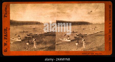Lac Wesley. Pach, G. W. (Gustavus W.) (1845-1904) (photographe). Collection de vues stéréoscopiques de Robert N. Dennis États-Unis New Jersey