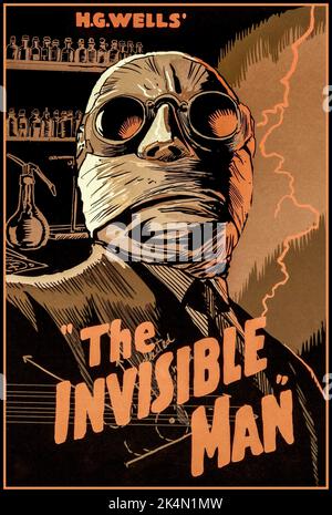 THE INVISIBLE MAN Vintage 1930's film Poster The invisible Man (1933) HG Wells SCI fi film d'horreur affiche avec Gloria Stuart Claude Rains Universal Pictures Hollywood USA Banque D'Images