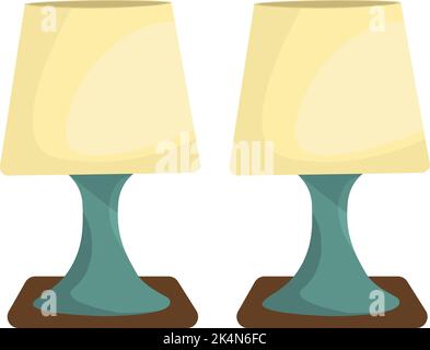 Deux lampes de table, illustration, vecteur sur fond blanc. Illustration de Vecteur