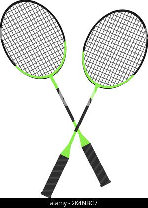 Raquettes de badminton vertes, illustration, vecteur sur fond blanc. Illustration de Vecteur