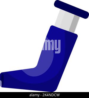 Inhalateur Blue Asthma, illustration, vecteur sur fond blanc. Illustration de Vecteur