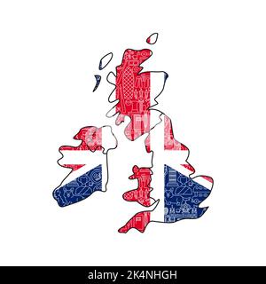 Carte de la Grande-Bretagne Illustration de Vecteur