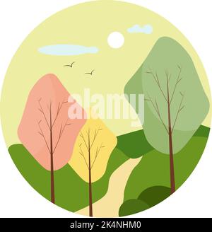 Parc nature, illustration, vecteur sur fond blanc. Illustration de Vecteur