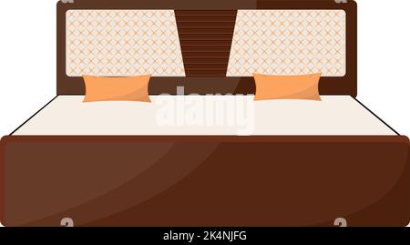 Lit en bois, illustration, vecteur sur fond blanc. Illustration de Vecteur