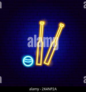 Affiche « cricket Game Neon » Illustration de Vecteur