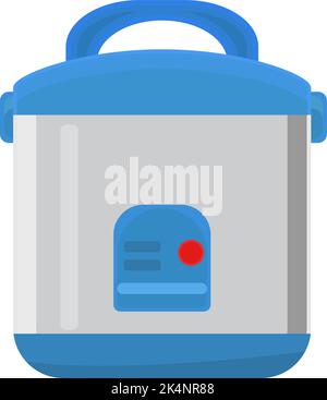 Cuiseur à riz bleu, illustration, vecteur sur fond blanc. Illustration de Vecteur