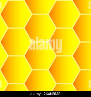 Un nid d'abeille aux couleurs miel, motif nid d'abeille, motif hexagonal, orange et jaune, abeille maison, illustration en nid d'abeille, adaptée à l'étiquette miel Banque D'Images