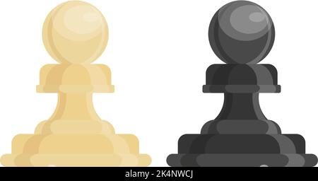 Pièces de pion d'échecs, illustration, vecteur sur fond blanc. Illustration de Vecteur