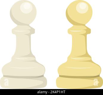 Pièces d'échecs blanches, illustration, vecteur sur fond blanc. Illustration de Vecteur