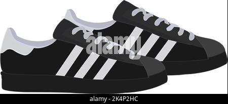 Baskets noires, illustration, vecteur sur fond blanc. Illustration de Vecteur