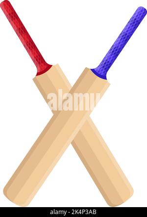 Battes de cricket bleu et rouge, illustration, vecteur sur fond blanc. Illustration de Vecteur