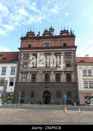 Plzen, République Tchèque - 15 août 2018: Centre ville et bâtiments historiques Banque D'Images