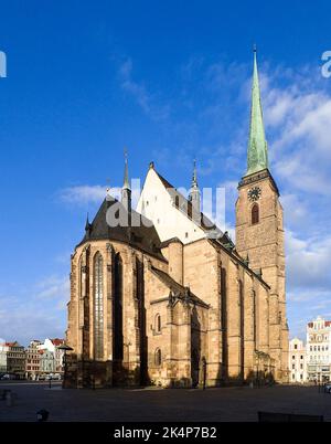 Plzen, République Tchèque - 15 août 2018: Centre ville et bâtiments historiques Banque D'Images