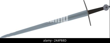 Longue épée en acier, illustration, vecteur sur fond blanc. Illustration de Vecteur