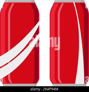 Red Coke CAN, illustration, vecteur sur fond blanc. Illustration de Vecteur