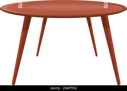 Table ronde en bois, illustration, vecteur sur fond blanc. Illustration de Vecteur
