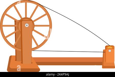 Roue en bois, illustration, vecteur sur fond blanc. Illustration de Vecteur