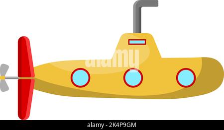 Sous-marin jaune, illustration, vecteur sur fond blanc. Illustration de Vecteur