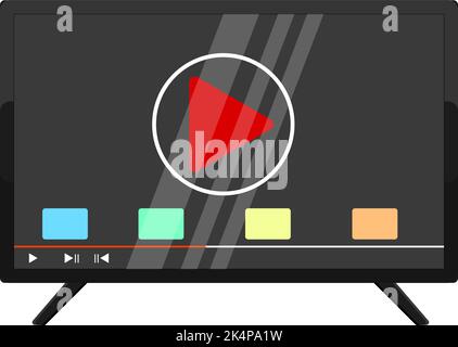 Smart TV moderne, illustration, vecteur sur fond blanc. Illustration de Vecteur