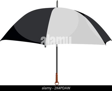 Parapluie noir et blanc, illustration, vecteur sur fond blanc. Illustration de Vecteur
