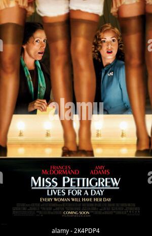 FRANCES MCDORMAND, AMY ADAMS, l'AFFICHE DE MISS PETTIGREW VIT POUR UNE JOURNÉE, 2008 Banque D'Images