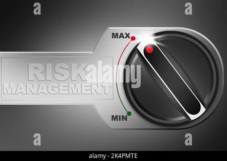 Tournez le bouton sur max pour la gestion des risques, rendu 3D Banque D'Images