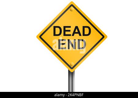 Panneau de rue à l'extrémité morte isolé, rendu 3D Banque D'Images