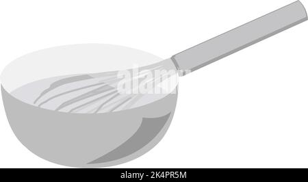 Fouet avec bol, illustration, vecteur sur fond blanc. Illustration de Vecteur