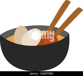 Cuisine asiatique oden, illustration, vecteur sur fond blanc. Illustration de Vecteur