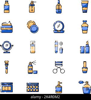 Produits de beauté cosmétiques, illustration, vecteur sur fond blanc. Illustration de Vecteur