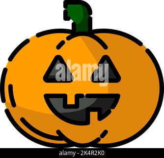 Citrouille d'Halloween, illustration, vecteur sur fond blanc. Illustration de Vecteur