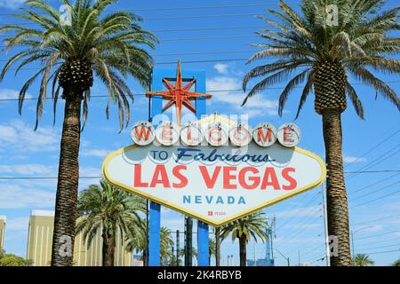 Le panneau de bienvenue de Las Vegas à Las Vegas, Nevada, États-Unis Banque D'Images
