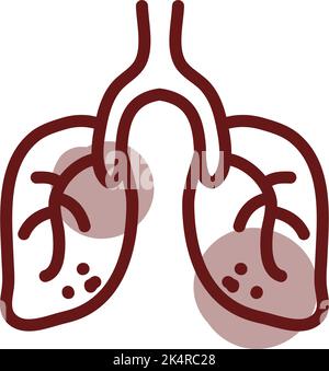 Santé pulmonaire, illustration, vecteur sur fond blanc. Illustration de Vecteur