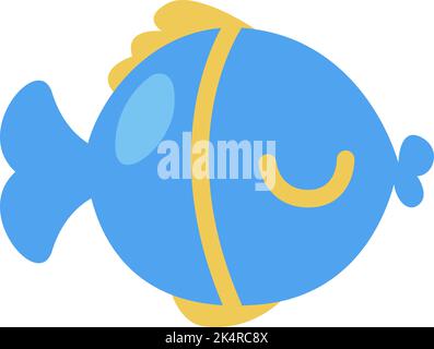 Poisson bleu océan, illustration, vecteur sur fond blanc. Illustration de Vecteur