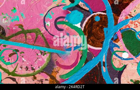 Peinture art abstrait huile originale et couleur acrylique sur toile. Coups de pinceau d'art moderne peint, art contemporain texture colorée, surfa peint Banque D'Images