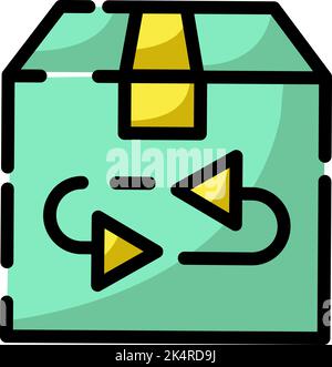 Expédition de retour de colis, illustration, vecteur sur fond blanc. Illustration de Vecteur