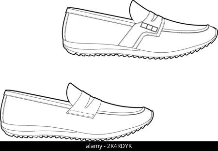 Les mocassins mocassins classiques sur fond blanc Illustration de Vecteur