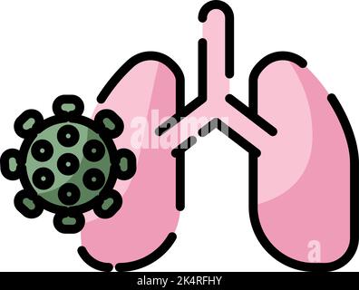 Poumons infectés par Corona, illustration, vecteur sur fond blanc. Illustration de Vecteur