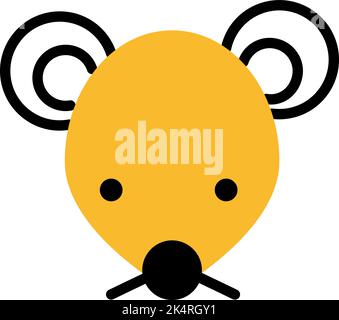 Souris jaune, illustration, vecteur sur fond blanc. Illustration de Vecteur