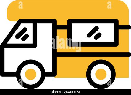 Camping van, illustration, vecteur sur fond blanc. Illustration de Vecteur