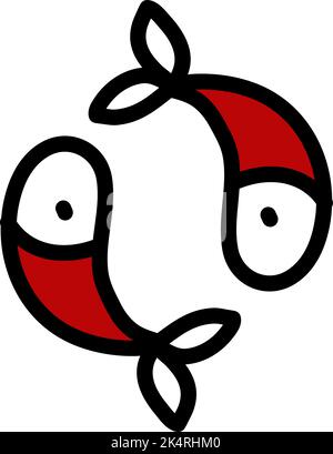 Poisson chinois koï, illustration, vecteur sur fond blanc. Illustration de Vecteur