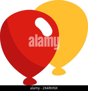 Ballons de noël rouges et jaunes, illustration, vecteur sur fond blanc. Illustration de Vecteur