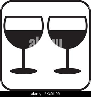 Deux verres de vin rouge, illustration, vecteur sur fond blanc. Illustration de Vecteur