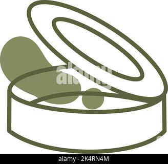 Corbeille avec couvercle, illustration, vecteur sur fond blanc. Illustration de Vecteur