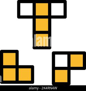 Tetris jeu, illustration, vecteur sur fond blanc. Illustration de Vecteur