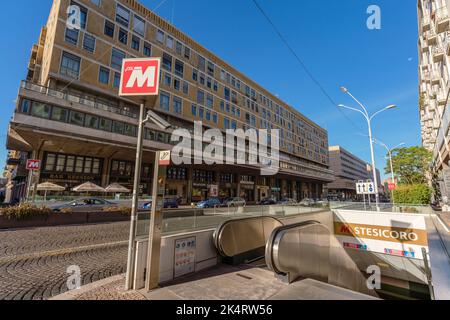 Catane, Italie. 14 septembre 2022. Stesicoro Métro dans le Corso Sicilia Banque D'Images