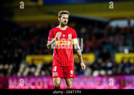 Farum, Danemark. 03rd octobre 2022. Kian Hansen (4) du FC Nordsjaelland vu pendant le match Superliga de 3F entre le FC Nordsjaelland et le Randers FC à droite de Dream Park à Farum. (Crédit photo : Gonzales photo/Alamy Live News Banque D'Images