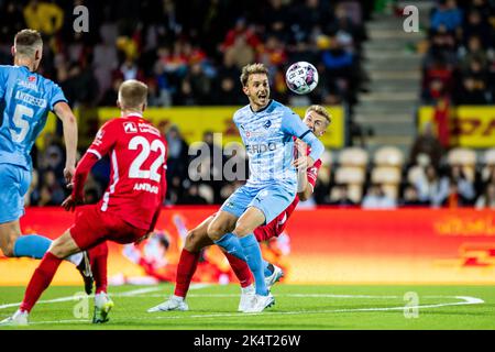 Farum, Danemark. 03rd octobre 2022. Daniel Hoegh (3) du Randers FC vu pendant le match Superliga de 3F entre le FC Nordsjaelland et le Randers FC à droite de Dream Park à Farum. (Crédit photo : Gonzales photo/Alamy Live News Banque D'Images