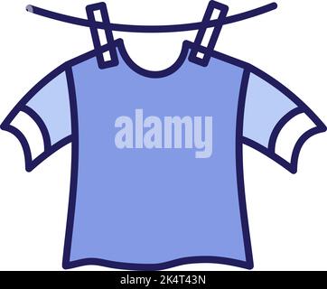 T-shirt violet de séchage, illustration, vecteur sur fond blanc. Illustration de Vecteur